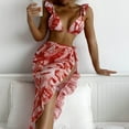 thumbnail image 2 of Traje de baño de malla con volantes y estampado dividido en bikini para mujer Conjunto de ropa de playa OAVQHLG3B Store lin121212, 2 of 4
