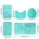 thumbnail image 3 of Set de alfombras de baño de 5 piezas - Esterillas de terciopelo antideslizantes, suaves y absorbentes, azul oscuro, 5 tamaños (40x80cm, 40x60cm, 40x50cm, 40x45cm), 3 of 7