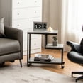 thumbnail image 3 of Gymax Table d'Appoint 3 Niveaux avec Roulettes Rangement Mobile pour la Chambre à Coucher du Salon, 3 of 9