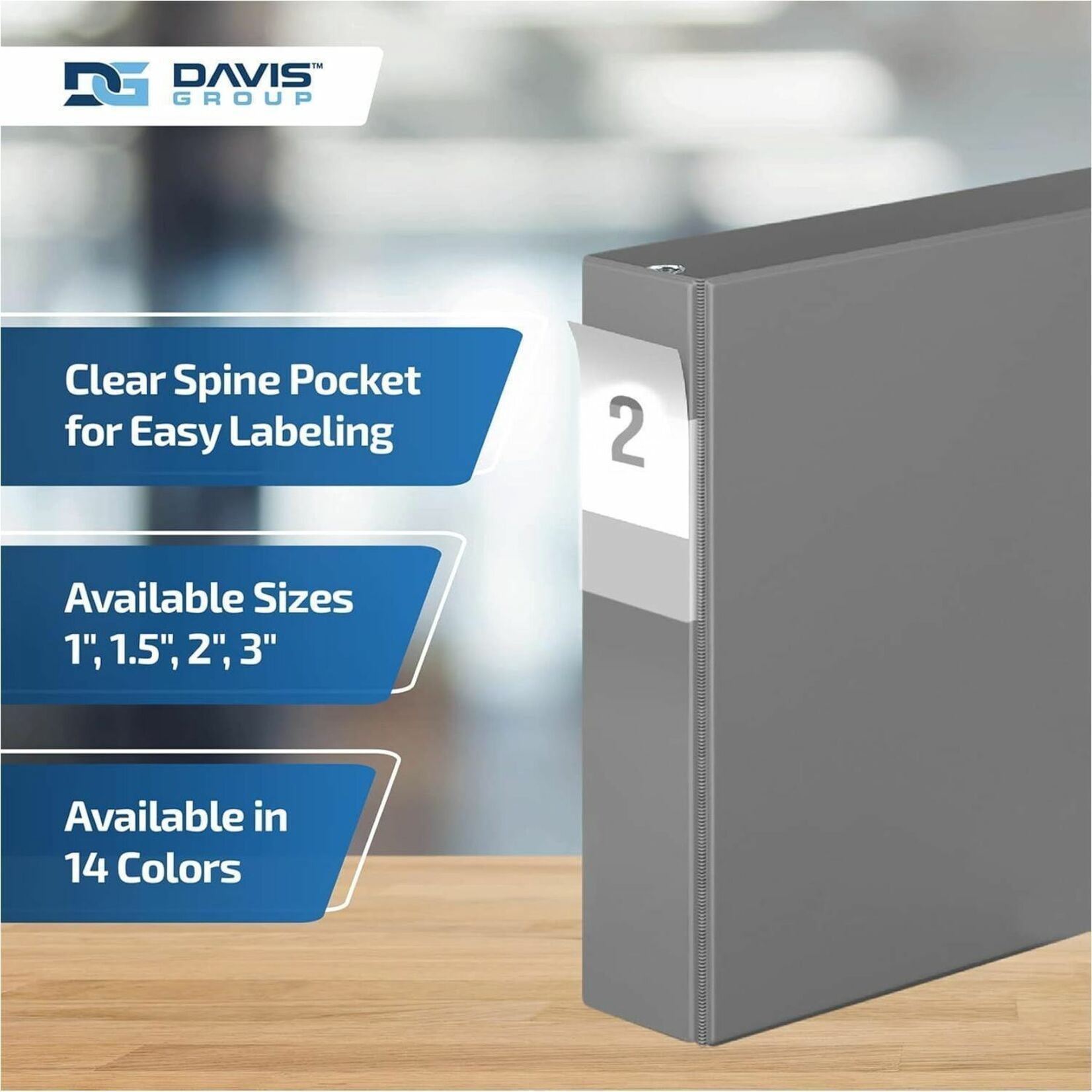 Davis Group Premium Economy, Angle D Ring, Binder, 6 Pack (Grey, 2")