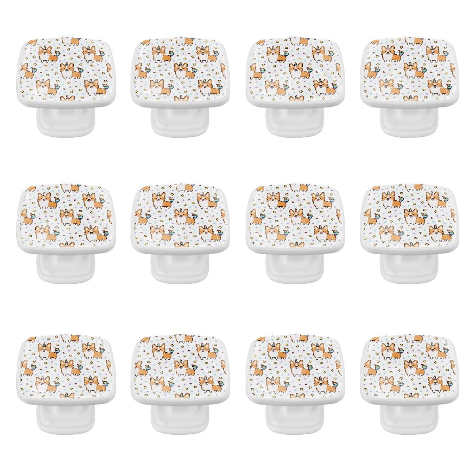 Ownta Square 12 Pcs Welsh Unicorn Star Heart Door Knobs