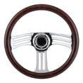 thumbnail image 1 of Volante de 3 radios 14 pulgadas bocina de volante botón cubierta de volante fábrica para coche Amonsee Otros, 1 of 8