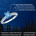 thumbnail image 2 of Gem Stone King 10K White Gold Swiss Blue Topaz and Lab Grown Diamond Engagement Ring for Women | 0.88 Cttw | Octagon 6X4MM | Gemstone November Birthstone | Size 5, 2 of 6