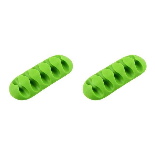 QualitChoice Silicone USB Cable Organizer Cable Winder Desktop Tidy Management Clips Cable Holder for Mouse Headphone Wire Organizer green 2Set