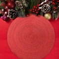 thumbnail image 5 of 15 Inches Round Braided Placemats Set of 4, Washable Heat Resistant Cotton Polyester Circle Place Mats for Dining Table, Hot Pads for Kitchen, Trivets for Hot Dishes, Pots and Pans (Red,4), 5 of 6