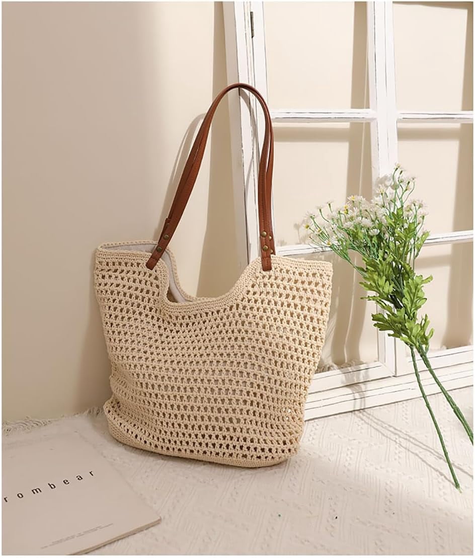 CoCoMangos Crochet Bags for Women Summer Beach Mesh Tote Bag Aesthetic Shoulder Bag Grunge Hippie Knitted Boho Bag