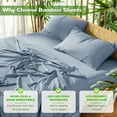 thumbnail image 5 of Sonoro Kate Luxury Bamboo Bed Sheet Set - Deep Pockets - 4 Piece, California King, Sky Blue, 5 of 6