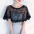 thumbnail image 2 of XIAOCHA Women's Lace Scallop Shrug Short Sleeve Cropped Shrugs Oktoberfest Party Capelet Bolero, 2 of 6