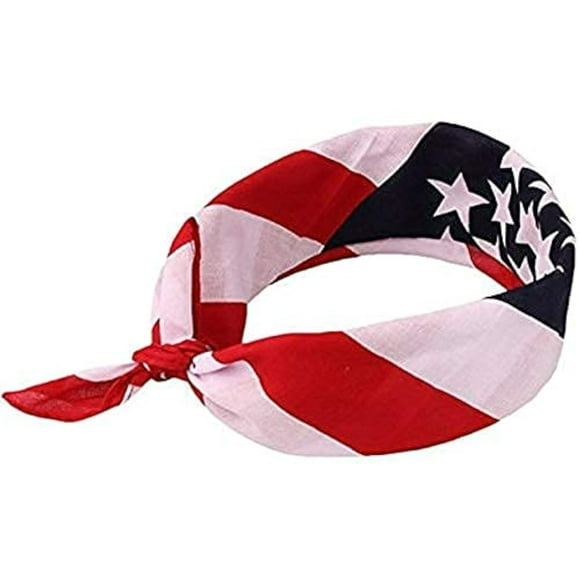 Shimmer Anna Shine - Bandana con bandera americana, color rojo, blanco y azul, para hombres y mujeres, pañuelo para el cuello y la cara (algodón rojo, blanco y azul, 2 unidades)