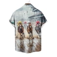 thumbnail image 6 of Cllios Mens Hawaiian Shirts Funny Horse Print Holiday Tops Vacation Lapel Collared Short Sleeve T-shirts Casual Button Down Bowling Shirts S-5XL, 6 of 6