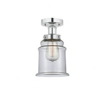 Innovations Lighting  Edison Canton - 1 Light 6" Semi-Flush Mount Clear/Polished Chrome
