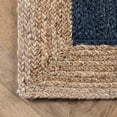 thumbnail image 3 of Agro Richer Blue dye Natural Beige Border Area Rugs for Living, Carpet for Kitchen outdoor & Indoor (4x10" Feet), 3 of 5