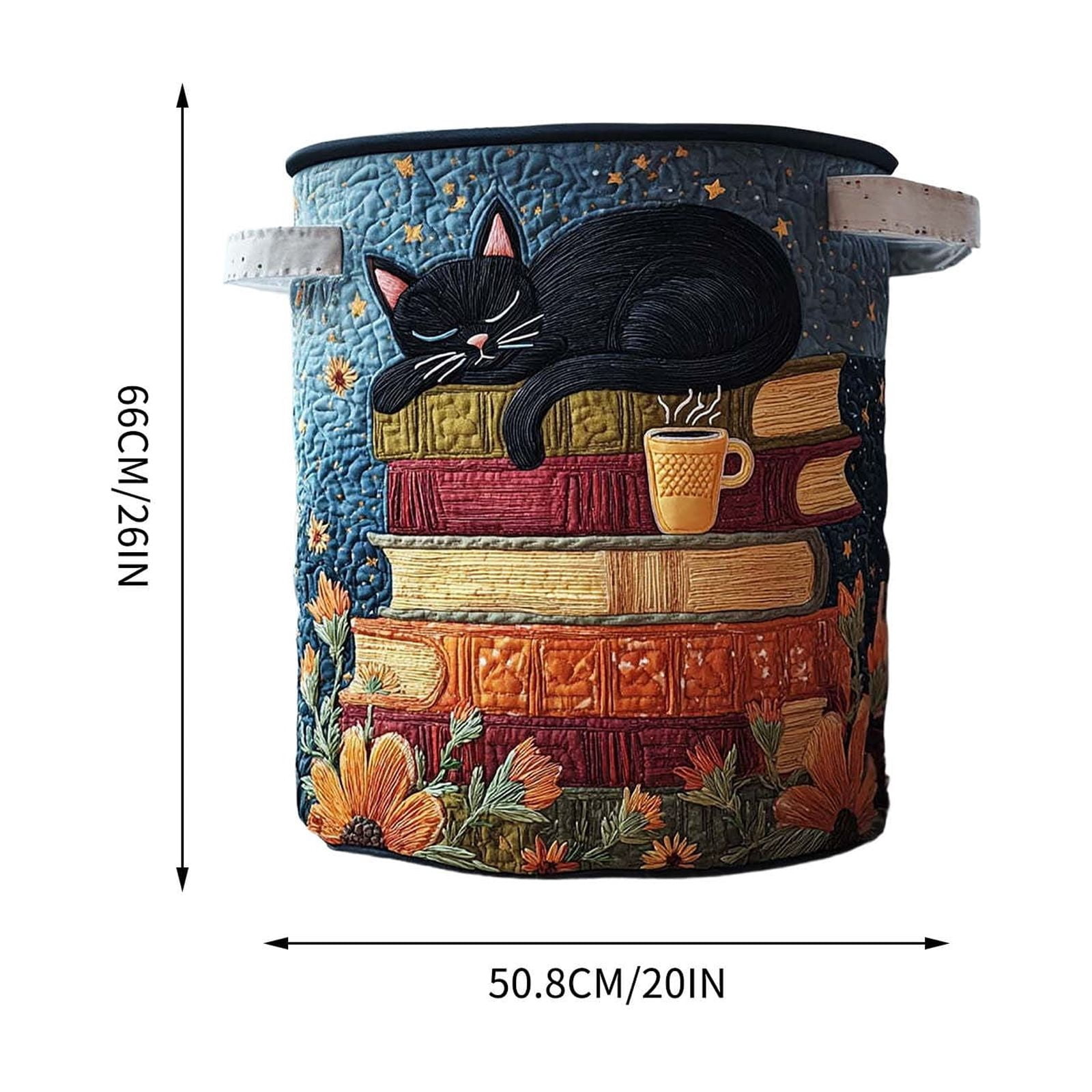 Quilted Laundry Basket with Handles, Large Foldable Laundry Hamper Bag, Soft Storage Organizer for Clothes Toys, 20x28 Inches, for Bedroom Nursery Bathroom