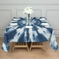 thumbnail image 3 of Blue White Tie Dye Mandala Pattern Square Tablecloth,Waterproof Square Table Cover,Wipeable Spillproof Washable Table Cover for Home Kitchen Party Decor 42"X42"(107x107cm), 3 of 6