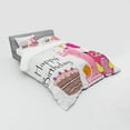 thumbnail image 3 of Ambesonne Cartoon Bedding Set 3 Pcs, First Birthday Cake, Twin, Brown Hot Pink and Pink, 3 of 3