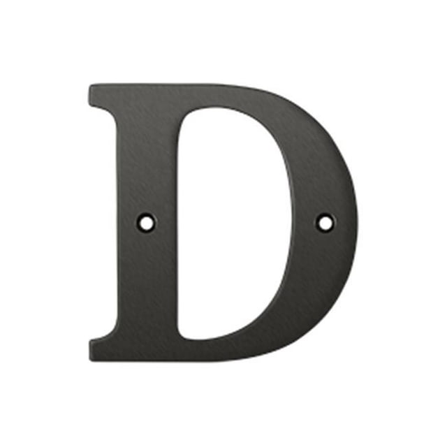 Deltana RL4D-10B 4 in. Residential Letter D- Oil Rubbed Bronze - Solid