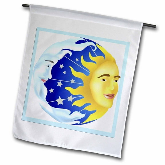 3dRose, Sun Moon and Stars, 12 x 18 inch Garden Flag