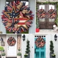 thumbnail image 5 of HaCpiu Patriotic Star Stripes Door Wreath, 16" Red White Blue Burlap Independence Day Wreath Decor, Home Decor for 4th of July, Memorial Day, Front Porch & Patriotic Party, 5 of 6