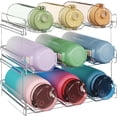 thumbnail image 1 of Lifewit Stackable Water Bottle Organizer for Cabinet, Water Bottle Holder, Kitchen Pantry Organization and Storage, Plastic Fridge Wine Racks, Tumbler Travel Mug Cup Holder, 3Pack, Hold 9 Bottles, 1 of 8