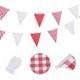 thumbnail image 3 of Banderín a Cuadros Rojos y Blancos Uxcell, 36 PCS Banderas Triangulares para Decoración de Cumpleaños y Bodas al Aire Libre, 3 of 6