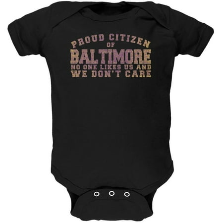 

Proud No One Likes Baltimore Black Soft Baby One Piece - 0-3 months