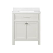 Martha Stewart Oakland 30 in. Vanity from Bedford Collection in White Picket Fence finish