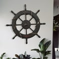 thumbnail image 5 of Retro Ship Steering Wheel Wall Decoration Photography Fittings Rudder Decoration 62cm, 5 of 8