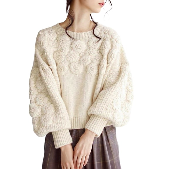 Ediodpoh Women Fashion Long Sleeve Lightweight Elegant Knit Pullover Top Classic Womens Sweaters Beige L