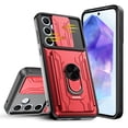 thumbnail image 5 of Innens for Samsung Galaxy A15/A25/A55 5G 6.5inch Card Slot Wallet Case Finger Ring Holder Cover with Screen Protector, Red, 5 of 18
