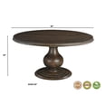 thumbnail image 6 of Taran Designs Lawrence 60" Round Solid Wood Pedestal Dining Table in Dark Brown, 6 of 6