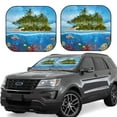 thumbnail image 1 of Fotbe Island And Coral Reef 2-Piece Car Windshield Sun Shade | Sun Blocker for Car Windshield | Foldable Automotive Interior Accessories for Sun Protection-Small, 1 of 6