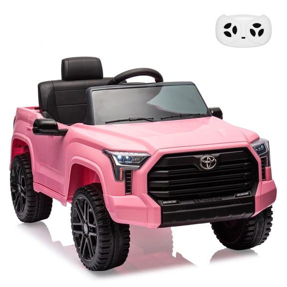 Luku Kids Ride On Car, 12V Licensed Toyota Tundra Ride On Truck Car w/Remote Control, Battery Power, Spring Suspension, EVA Tires, USB, Music, and LED Lights