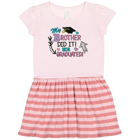 

Inktastic My Brother Graduated with Cap and Arrows Gift Toddler Girl Dress