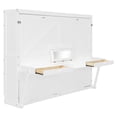 thumbnail image 5 of Harper & Bright Designs Queen Size Wall Murphy Bed with Storage, Foldable Cabinet Bed with Vanity Desk, Center Mirror & 2 Side Drawers for Guest Room Office, White, 5 of 18