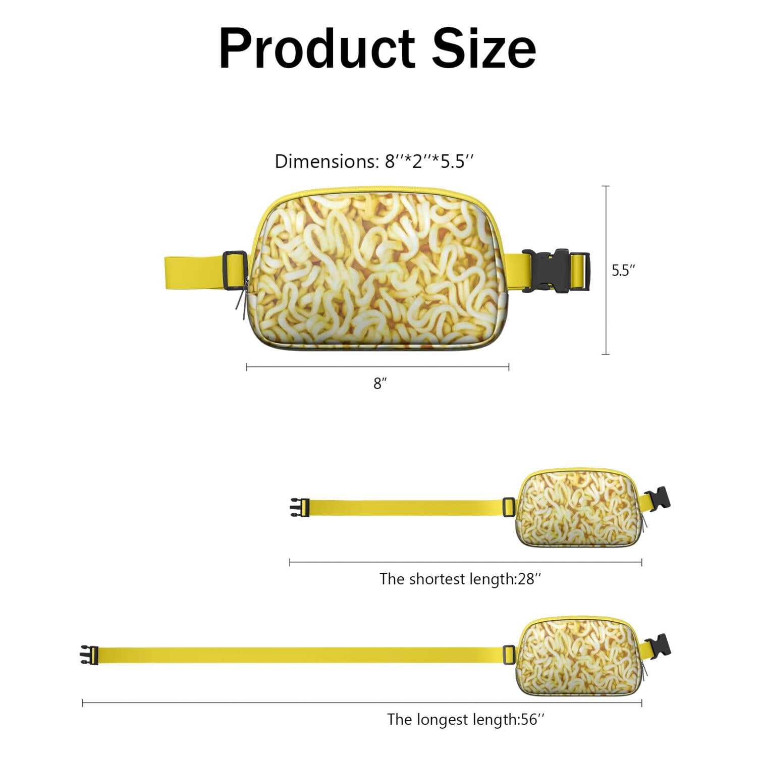 Food Lover Fanny Pack for Women – Cute Waist Bag with Colorful Food Print, Perfect for Foodies, Snack Fans & Fun Casual Outfits