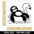 thumbnail image 2 of Sloth on Swan Pool Floaty Self-Inking Rubber Stamp Ink Stamper - Orange Ink - Small 1 Inch, 2 of 7