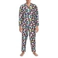 thumbnail image 3 of Fotbe Panda And Glasses Pattern Long Sleeve Pajama Set for Men,Sleepwear Set,2-piece Loungewear Set,Soft PJs Comfy Nightwear with Pockets-XX-Large, 3 of 7