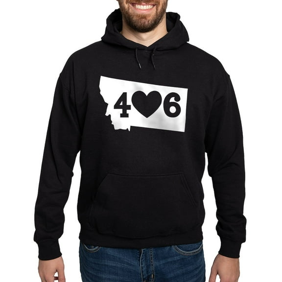 CafePress - Montana 406 Hoodie (Dark) - Pullover Hoodie, Classic, Comfortable Hooded Sweatshirt