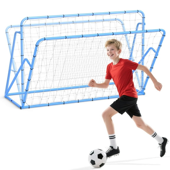 Soccer Rebounder, Adjustable Rebound Net with Steel Frame, Outdoor Soccer Training Equipment for Backyard, Easy Set-Up & Portable Sports Equipment for Kids, Teens&Adults