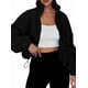 thumbnail image 3 of Chaquetas de Forro para Mujer, Sudaderas Extragrandes con Cremallera, Ropa de Invierno, Conjuntos de Larga y Corte Corto para Otoño. Negro XL, 3 of 9