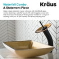 thumbnail image 6 of KRAUS Rectangular Gold Glass Bathroom Vessel Sink and Waterfall Faucet Combo Set with Matching Disk and Pop-Up Drain, Oil Rubbed Bronze Finish, 6 of 7