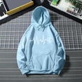 thumbnail image 2 of dmqupv Womens Long Sleeve Casual Sweatshirts Women Casual Solid Color Sweatshirt Hooded Love Printed Long Zip up Sweatshirt Sky Blue 4X-Large, 2 of 3