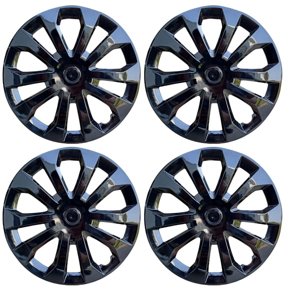 (4-Pack) Black Premium 16" Wheel Rim Cover Hubcaps for R16 Tire and Rim OEM Style Replacement Snap On Car Truck SUV Hub Cap
