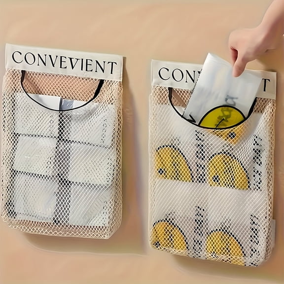 Wall Mounted Grocery Bag Holder, Reusable Plastic Bag Organizer & Storage Dispenser for Kitchen, Pantry, Laundry Room & Closet