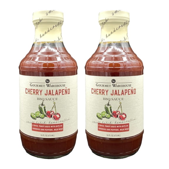 Gourmet Warehouse Cherry Jalapeno BBQ Sauce, 16 oz, 2 Pack – Small Batch Sweet and Spicy Barbecue Glaze