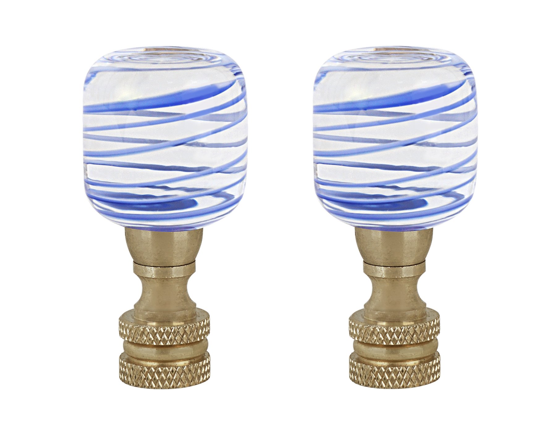 Aspen Creative 24014 Clear Glass Ball Lamp Finial – Brushed Nickel, 1.5 Inch Tall, 1-Pack