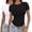 C, variant on Women's Stretchy Crop Top Summer Essential Round Neck Short Sleeve Pullover Soft Fabric Trendy Streetwear Style