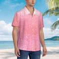 thumbnail image 5 of Haiem Sparkly Pink Glitter Printed Hawaiian Shirt for Men - Men’s Casual Beach Summer Shirts - Stretch Fabric with Modern Fit-Small, 5 of 9