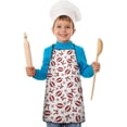 thumbnail image 2 of Football and Ribbon Shapes Pattern Kids Aprons for Girls and Boys,Adjustable Neck Strap Toddler Aprons for Kids Cooking Baking, 2 of 7