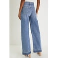 thumbnail image 5 of Dusk Blue High Rise Loose Jeans with Unique Cuffs and Raw Hem for Women - [ZhiHiMeRi] | 10, 5 of 12